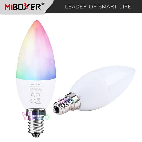 

downlights miboxer fut108 4w led candle light rgb+cct spotlight bulb lamp with 2.4ghz gateway wl-box1