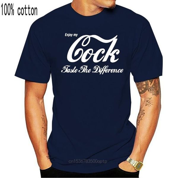 

men's t-shirts enjoy my cock taste the difference t shirt men tshirt women tee 100% cotton funny print o-neck short sleeve t-shirt, White;black