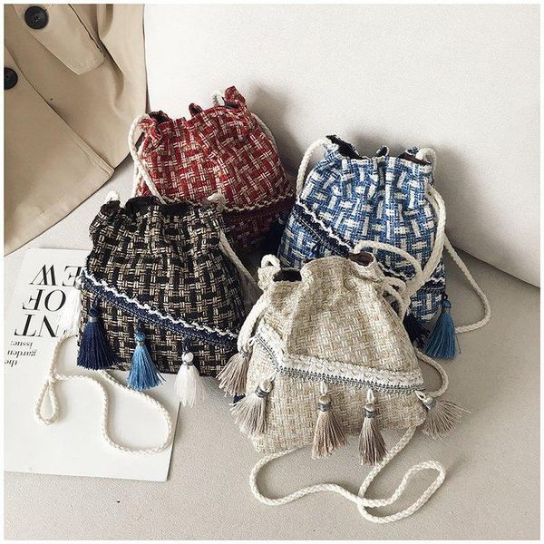 

waist bags luxury handbags women designer mori small bag chinese style messenger shoulder costume cloth purse tassel bucket