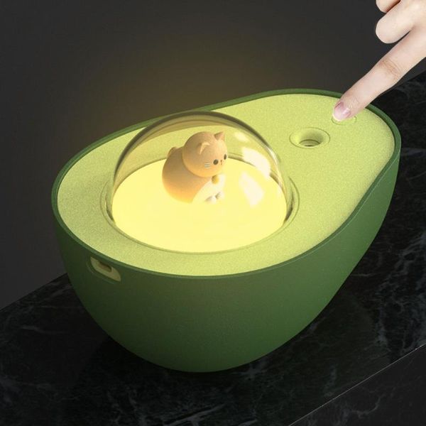 

fragrance lamps portable humidifier usb wireless avocado aroma diffuser 1200mah battery powered air humidificador with atmosphere lamp for h