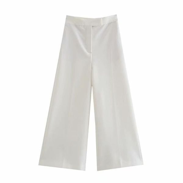

women's pants & capris diyig woman 2021 autumn casual fashion white high waist wide leg versatile straight za, Black;white