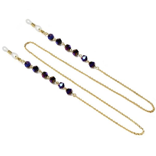 

sunglasses frames fashion crystal glasses chain masked gold lanyard, Silver