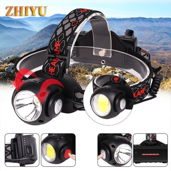 

t6+cob lighting headlight usb charging outdoor inspection headlamp 360 degree rotating work light head headlamps