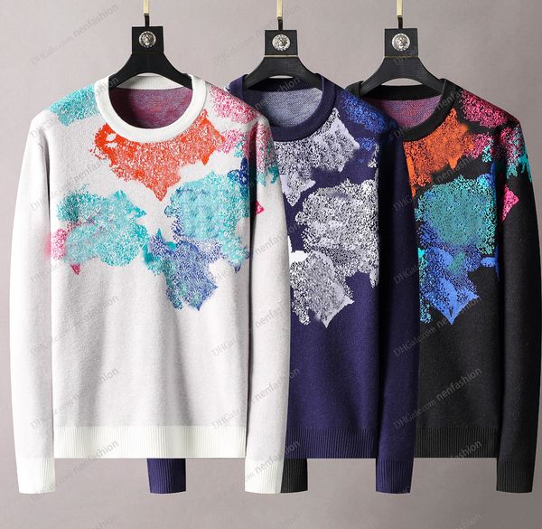 

mens sweater knitting large area printing designer hoodies jumper pull homme men women long sleeve pullover fashion sweatshirt, White;black