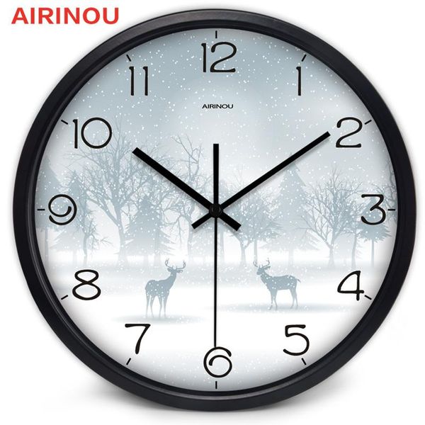 

wall clocks airinou snow clock scene elk style glass and metal restaurant el