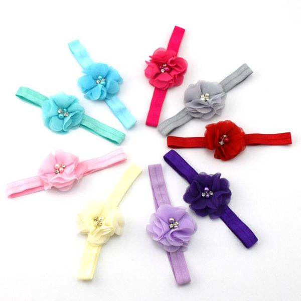 

hair accessories 2" chiffon flower baby headbands 9 colors options cute gilrs headwear infant headband, Slivery;white
