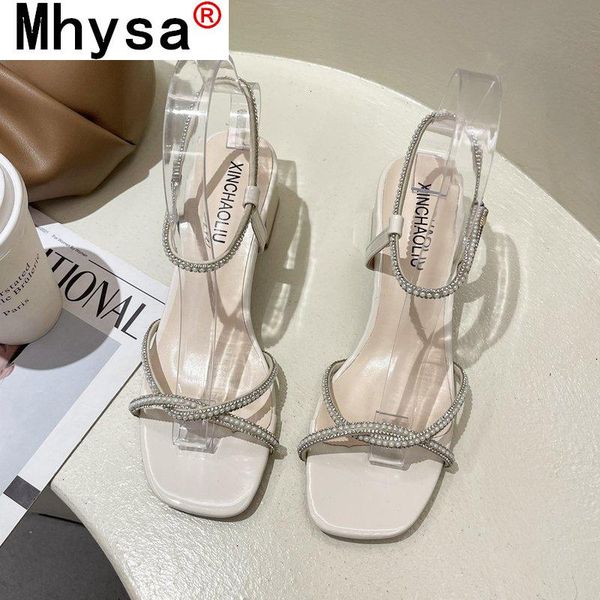 

summer women's crystal high heel sandals women shoes shiny fashion cross rhinestone open toe, Black