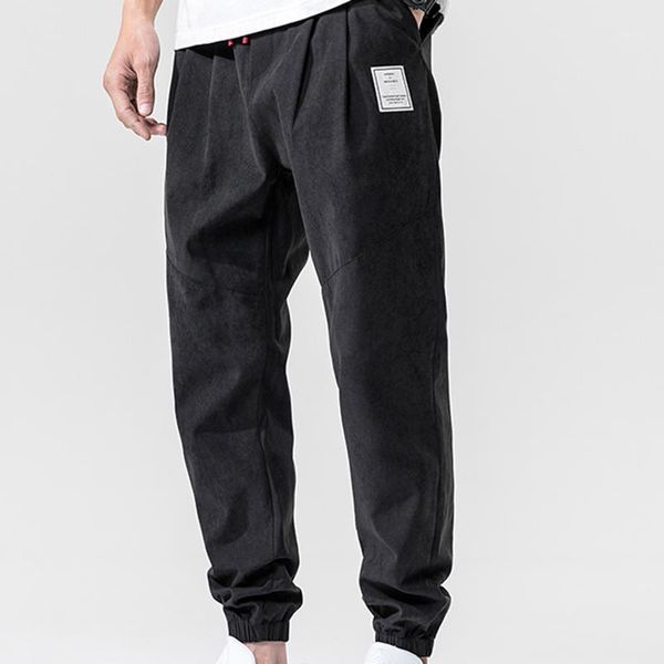 

men's pants 2021 summer harem ankle-length slim fit comfortable trousers 5 colors plus size 4xl, Black