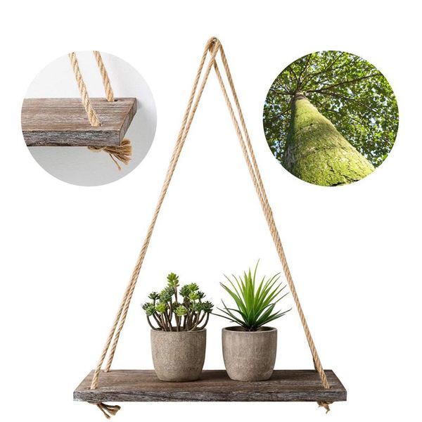 

other home decor modern wooden swing wall hanging plant flower pot tray living room storage shelf decoration frame
