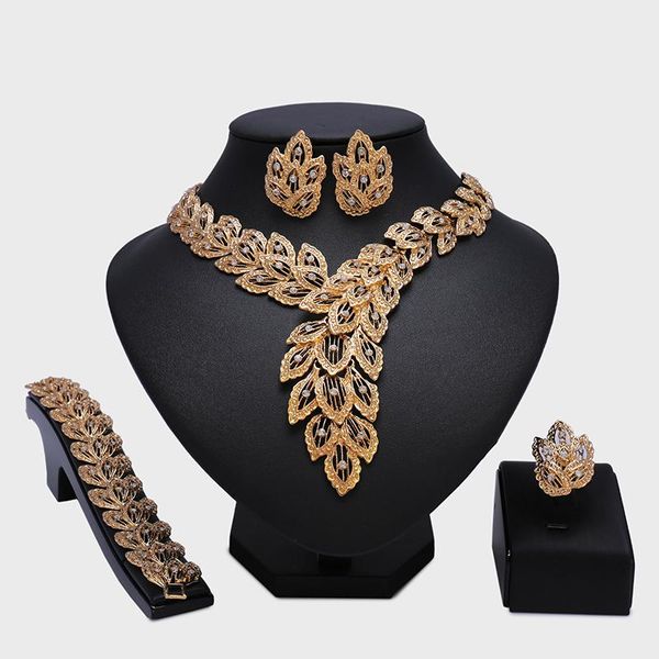 

earrings & necklace 2021 bridal gift nigerian wedding african beads jewelry set fashion dubai gold color for wholesale customer design, Silver