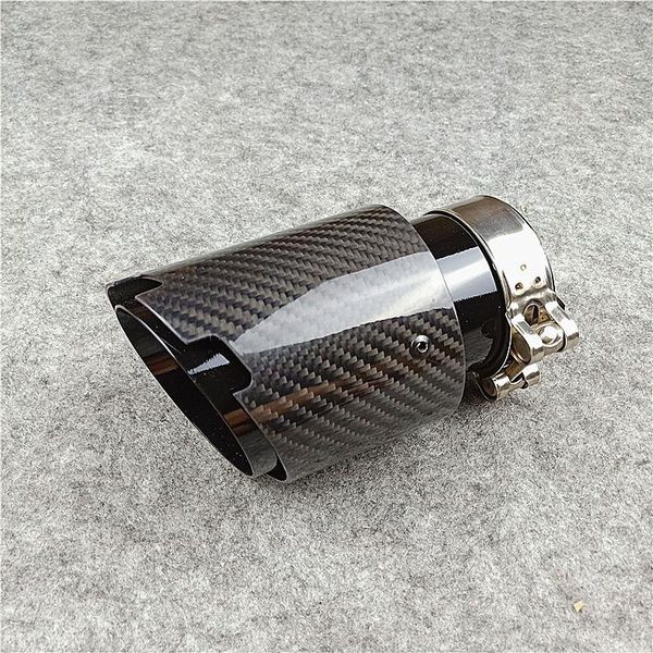 

motorcycle exhaust system 1 piece carbon fiber muffler tailpipe grilled black glossy pipe stainless steel nozzles fit for all cars