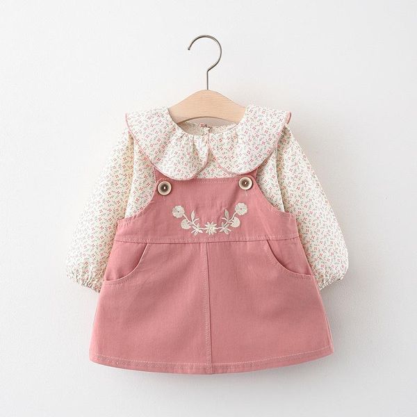 

summer baby sets girls' and strap embroidery dress clothing, White