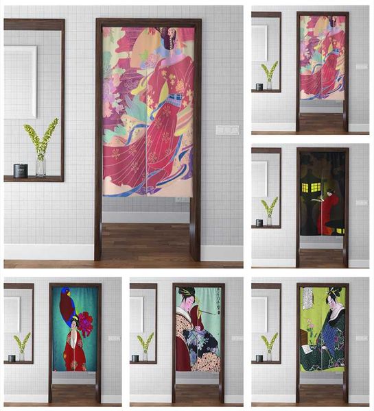 

curtain & drapes japanese ukiyo-e kimono beauties painting door art heian era lady pattern room shading enter doorway tapestry