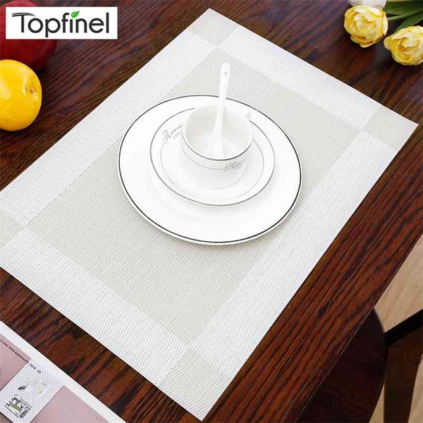 TopFinel PVC Coasta Coaster para mesa de jantar corredor placemats plásticos em acessórios de cozinha lavável esteira de mesa de almofada resistente ao calor 210817