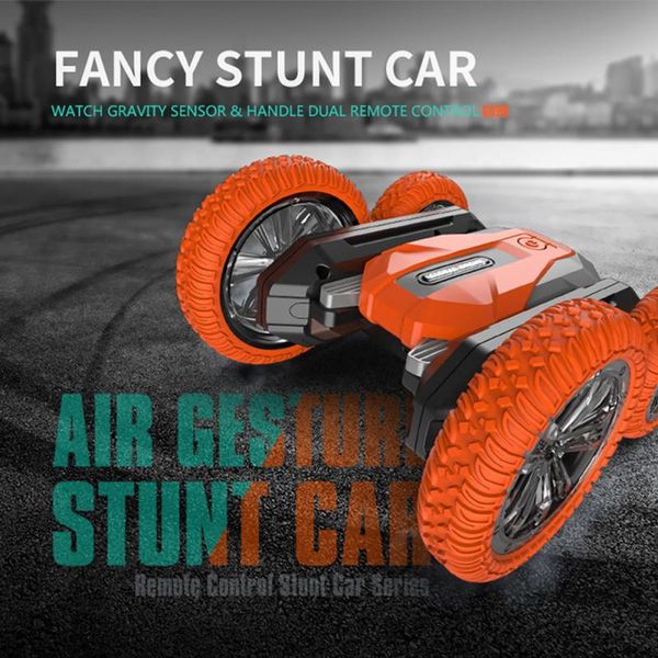 

smart home control gd99 rc stunt car 2.4g 360Â° rotation double-sided driving with led light and music remote toys gift for kids