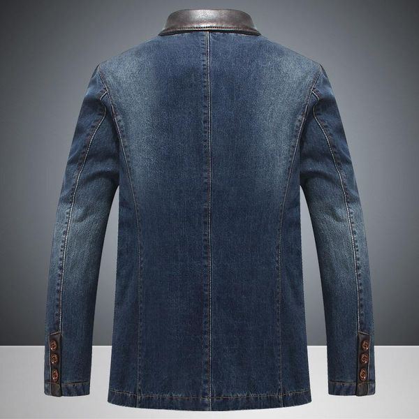 

men's suits & blazers spring autumn mens casual denim blazer plus size 4xl business coat male loose fit single breasted jeans dress ja, White;black