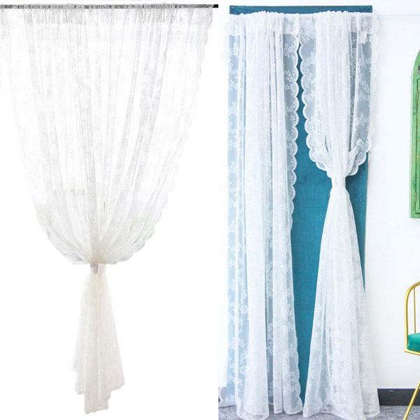 

curtain & drapes elegant beautiful non-perforated gauze curtains for living room balcony bedroom organza fabric home lace