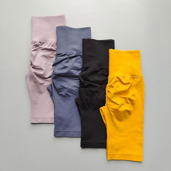 

women stretchy compression yoga shorts sports gym fitness running exercise high waist 4 colors outfit