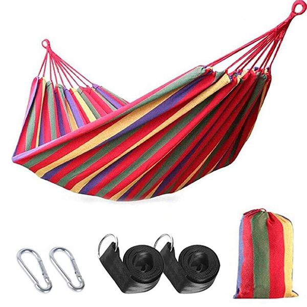 

tents and shelters home indoor large hammock thicken widened foldable portable garden stripe canvas sleeping without stand