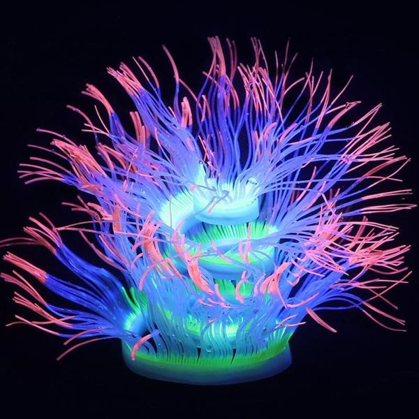 

aquarium decorations fish tank landscaping silicone coral simulation actinian fluorescent ornament non-toxic safe