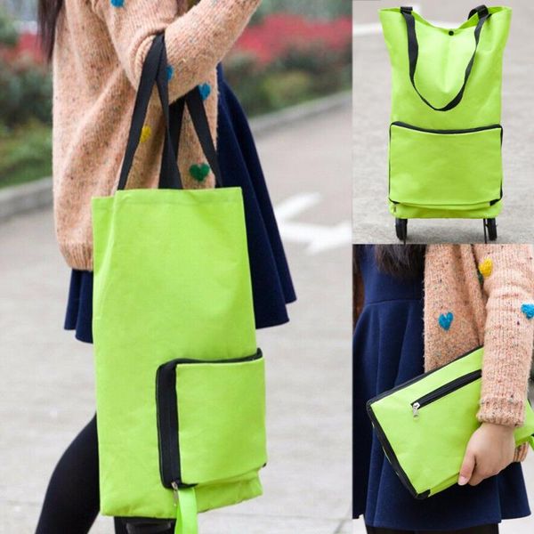 

outdoor bags 2021 foldable camping trolley wheel lightweight folding bag traval cart luggage green picnic drop