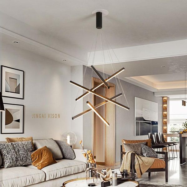 

modern led chandelier hanging lamp 110v 220v black lighting for living room dining kitchen bedroom luminaires chandeliers
