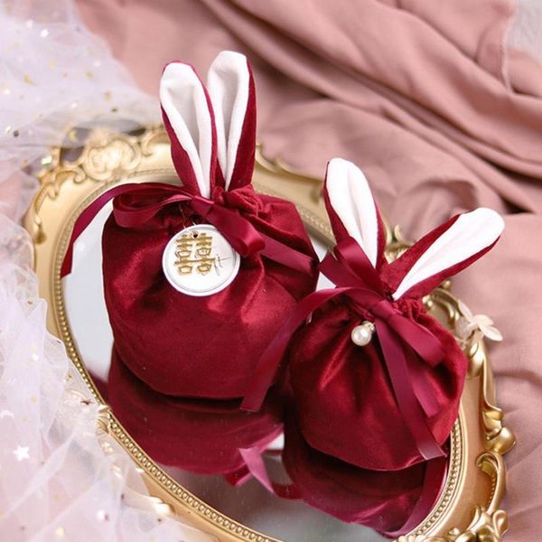 

gift wrap cookie packaging bag cartoon ears multifunctional velvet happy easter for