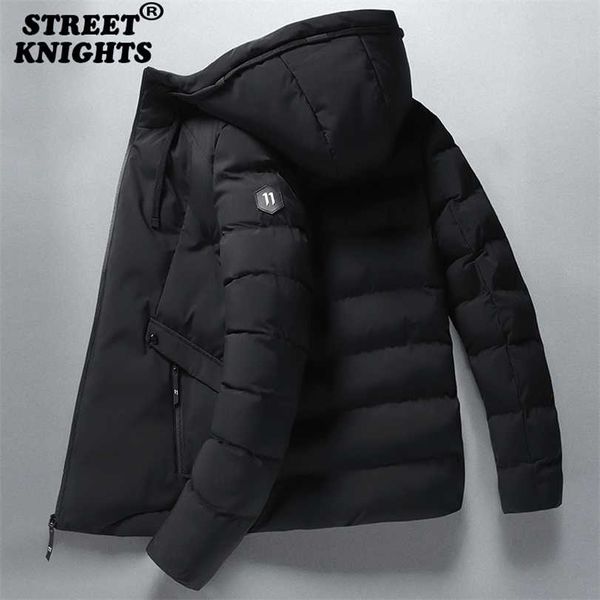 

men winter casual thick warm waterproof jacket parkas autumn outwear windproof hat hooded 211214, Black;brown