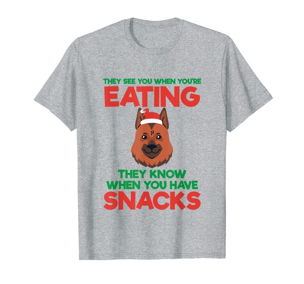 

they see you when you are eating german shepherd xmas gift t-shirt, White;black