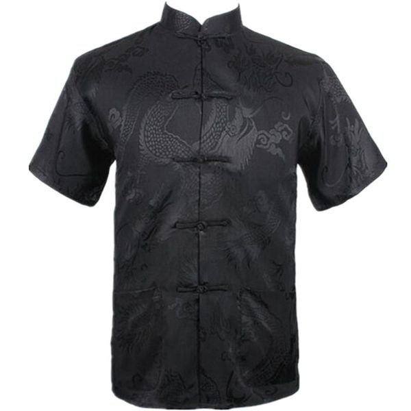 

men's casual shirts black chinese men summer leisure shirt silk rayon tai chi plus size  l xl xxl xxxl m061306, White;black
