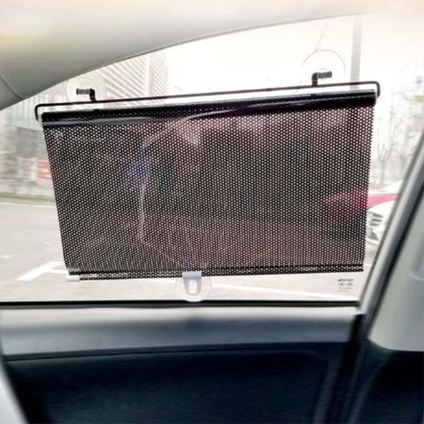 

car sunshade front windshield rear window sun visor uv protection curtain auto-stretch foldable summer heat insulation