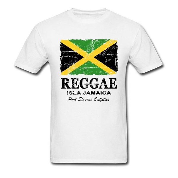 

reggae jamaica flag t-shirt vintage men t shirt cotton clothing o neck tees summer team tshirt custom white shirts 210706, White;black