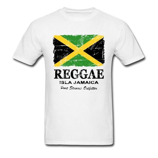 Reggae Jamaica Flag T-shirt Vintage Tops Men T Shirt Roupas de Algodão O Neck Tees Summer Team Tshirt Camisas Brancas Personalizadas 210706