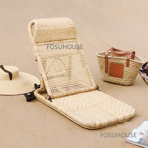 

camp furniture nordic rattan beach chair for balcony household leisure folding chairs outdoor villa sun lounger