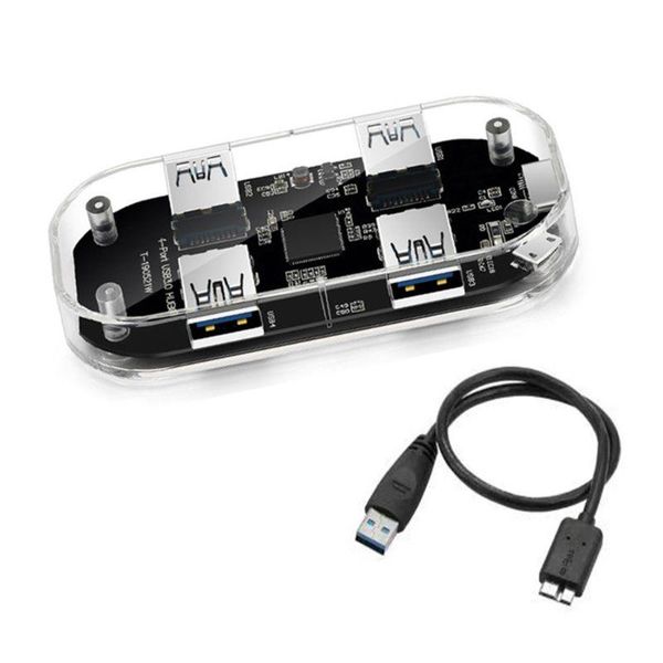 

hubs transparent usb hub 4 ports usb3.0 adapter splitter support external micro power supply for lapu disk cellphones