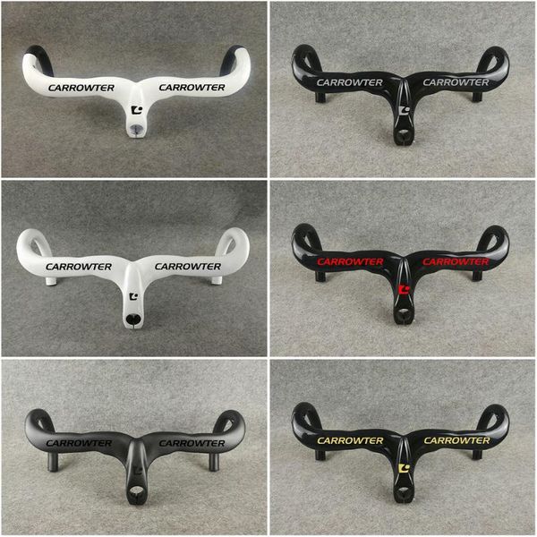 

bike handlebars &components ud glossy white with black carrowter carbon handlebar road 400 420 440*90 100 110 120mm for your selection