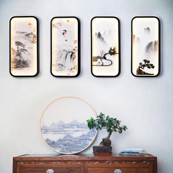 

wall lamp european style bedroom bedside living room background aisle decoration painting retro led ultra-thin mural