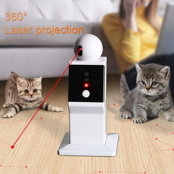 

cat interactive toy led laser funny 360 rotating exercise training entertaining usb play robot toy* toys