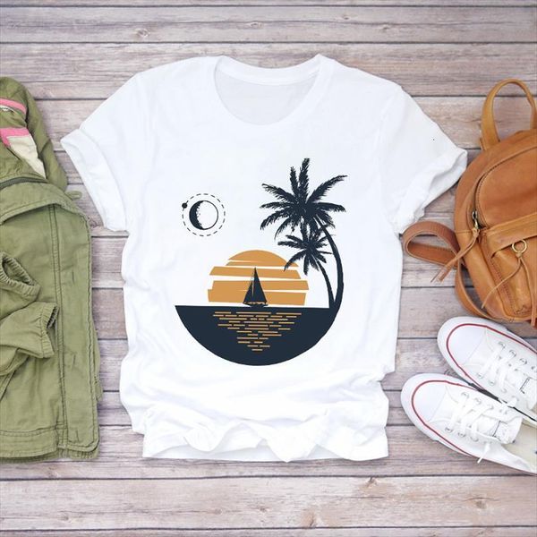 

men short sleeve beach holiday t shirts travel print clothes lady mens shirt ladies graphic female tee, White;black