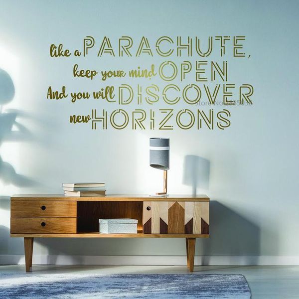 

wall stickers keep your mind open motivational inspirational quote decor living room bedroom home decal removable sticker bd355