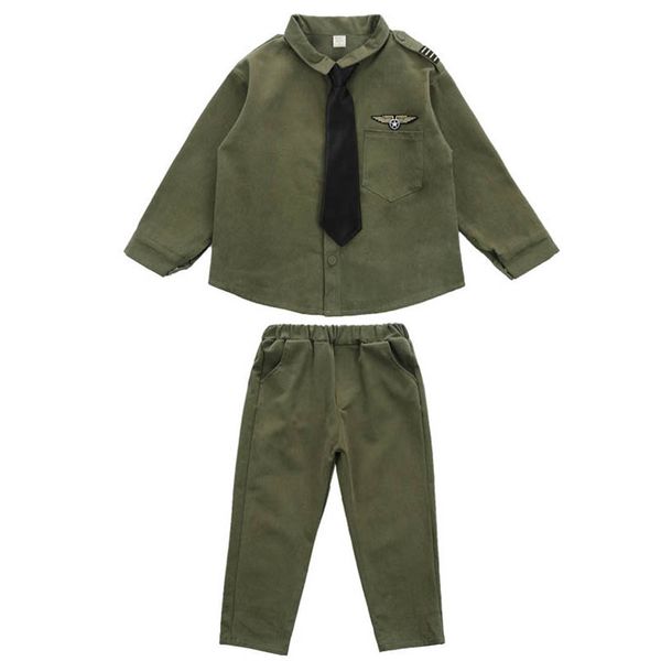 

kids clothing sets boys suits child clothes cotton spring autumn long-sleeved tie necktie shirt trousers pants 2pcs b8277, White