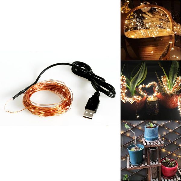

5v usb led string lights copper wire waterproof fairy light garland for home christmas wedding party decoration strips