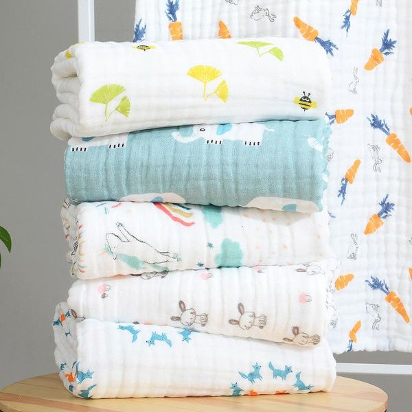 

blankets & swaddling cotton bamboo baby blanket born bath gauze infant toddler swaddle wrap sleepsack stroller cover 105*105cm