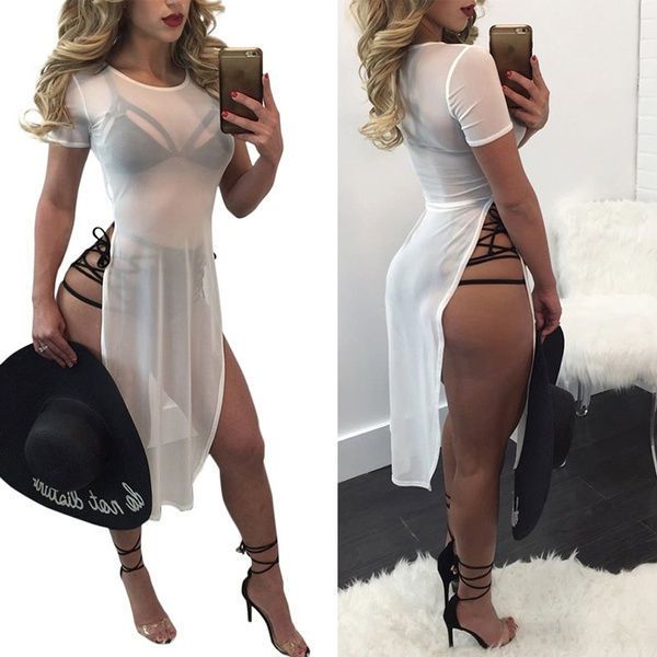 

women crochet bikini cover up swimwear bathing suit beach dress bra, Red;black