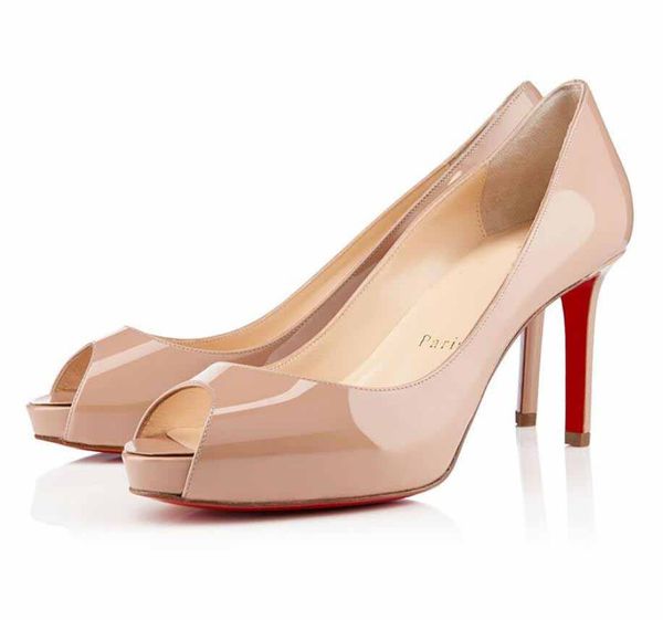 

paris red bottoms sandals summer sandal high heels no matter peep toe pumps nude/black women heel wedding party dress shoes