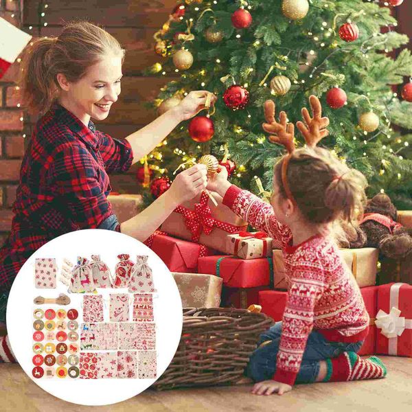 

gift wrap 1 set christmas candy pouches cotton linen bags