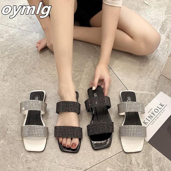 

women's shoes slippers outdoor wear summer flash diamond shiny flat beach zapatos de mujer sapatos femininos1, Black