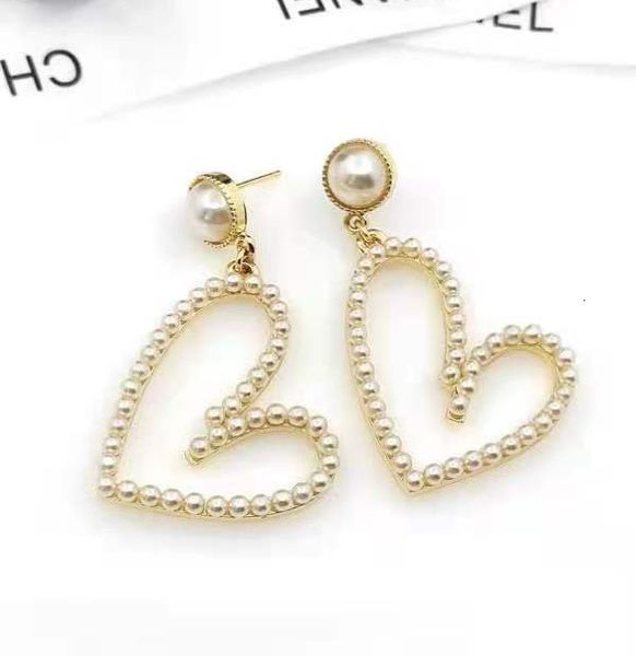 

/ 's fashion in 2021 love full pearl earrings brass, Golden