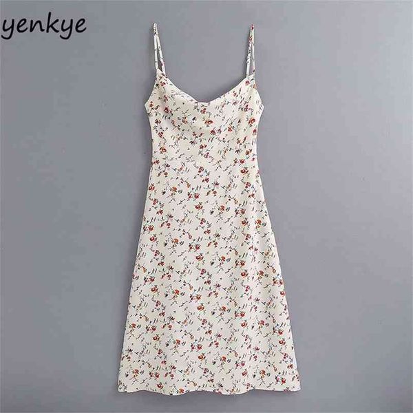 

spaghetti strap dress women floral print modern female backless sleeveless a-line midi summer bbwm2273 210514, Black;gray