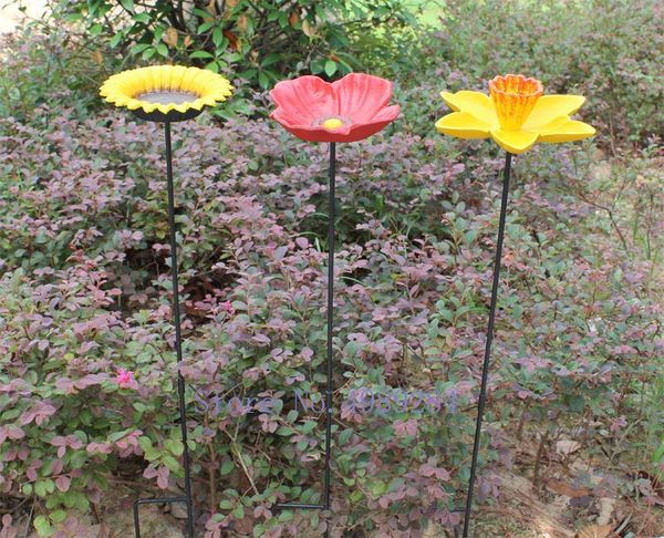 

other bird supplies cast iron flower pattern feeder insert the ground garden decoration feed feeding water simulation outdoor